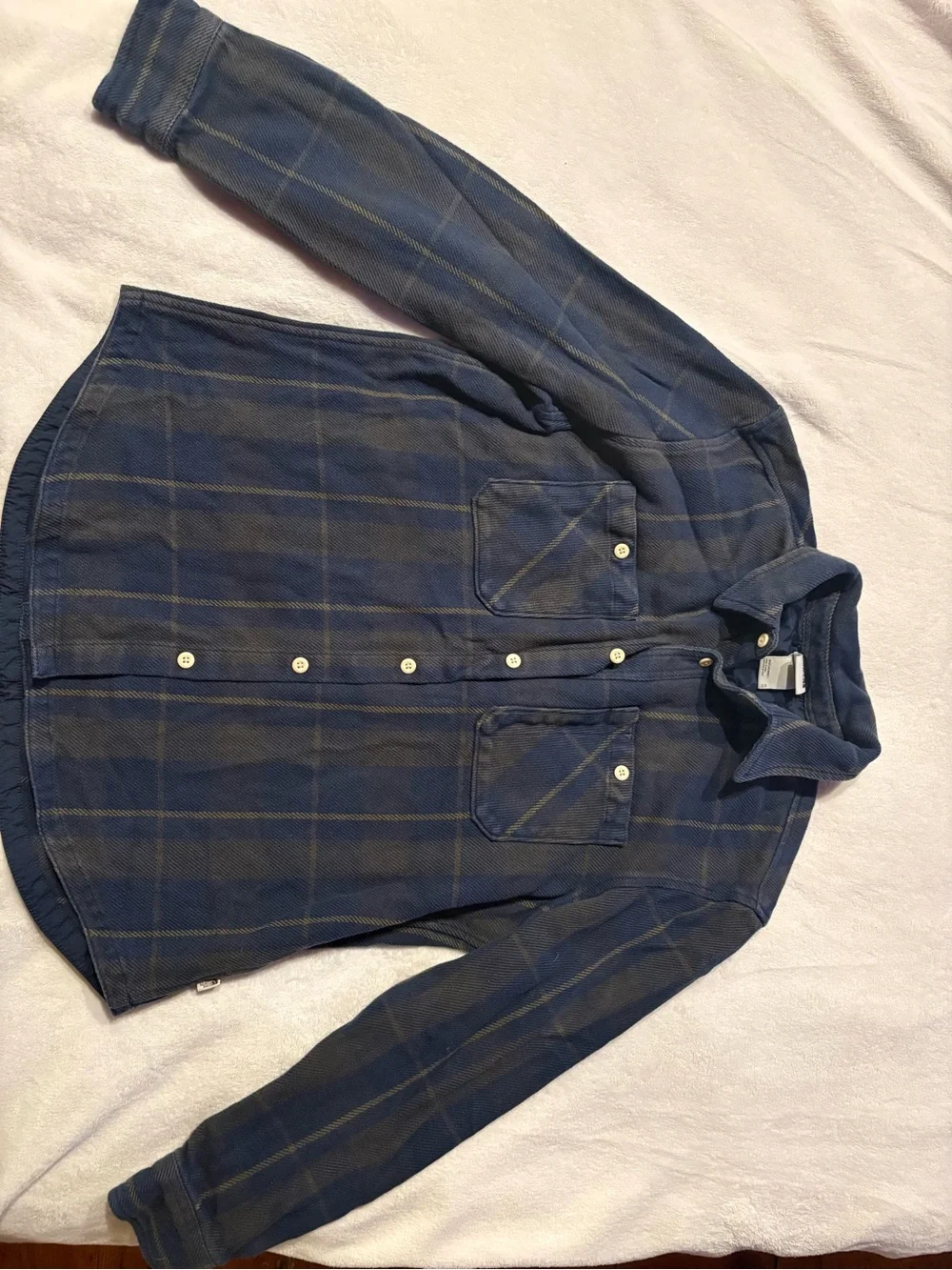 The North Face Men’s XL Blue Windowpane Heavyweight Flannel Shirt Jacket Shacket